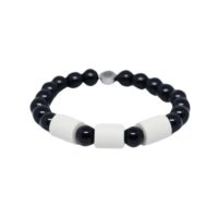 Armband Black Onyx med 3 Naturpärlor S/M Kibushi