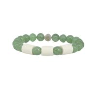 Armband grön aventurin 3 naturpärlor L/XL Kibushi"Mängdrabatt"