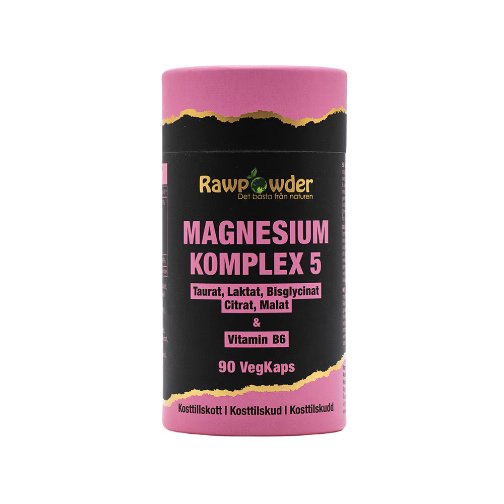 Magnesium Komplex 5- 90 VegKaps Rawpowder "Mängdrabatt"