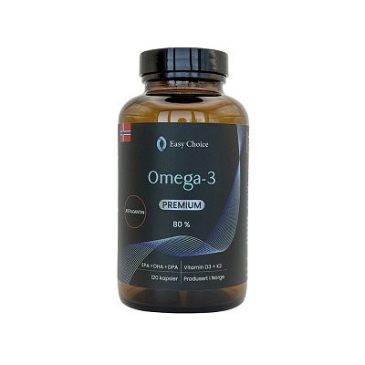 Omega-3 Premium 80% kap 1000mg M/ K2 + astaxantin
