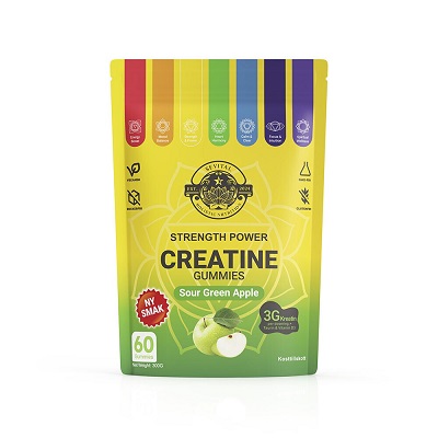 Kreatin Gummies 60st Sour Green Apple Sevital "Mängdrabatt"