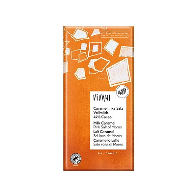 Ljus Choklad Karamell & Rosa Inkasalt 80g Vivani