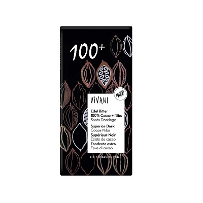 Mörk Choklad Superior 100% Kakaonibs 80g Vivani